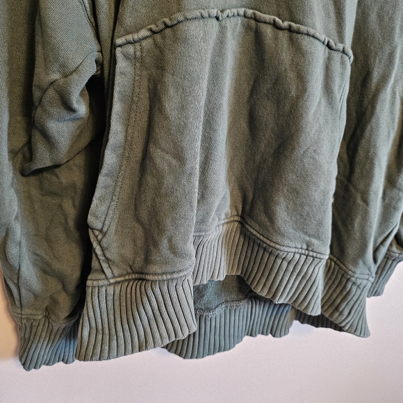 Aerie Down-to-Earth Henley Hoodie Green Large - Picture 3 of 8
